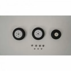 E Flite Wheel Set - Gray: F-16 Falcon 80mm