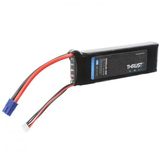 E Flite Thrust VSI LiPo With LED Indicator - 11.1V 3S 3200mAh 40C - EC3 Connector 1 E Flite Thrust VSI LiPo With LED Indicator - 11.1V 3S 3200mAh 40C - EC3 Connector