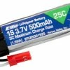E Flite 500mAh 3.7V 1S 25C LiPo Battery (CA15431)