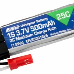 E Flite 500mAh 3.7V 1S 25C LiPo Battery (CA15431)